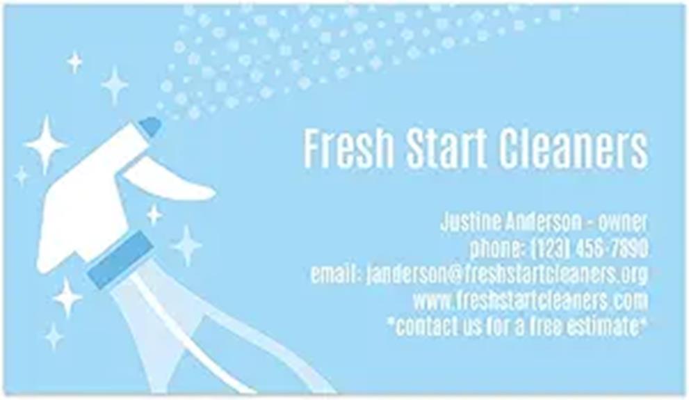 custom cleaning services cards