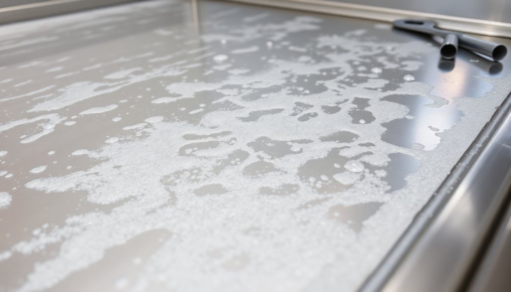 mineral accumulation in steam tables