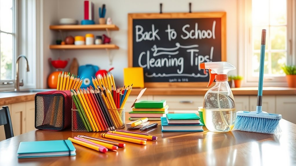 back to school cleaning preparations
