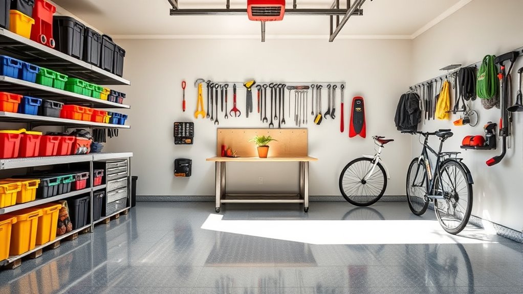 clean garage organized space