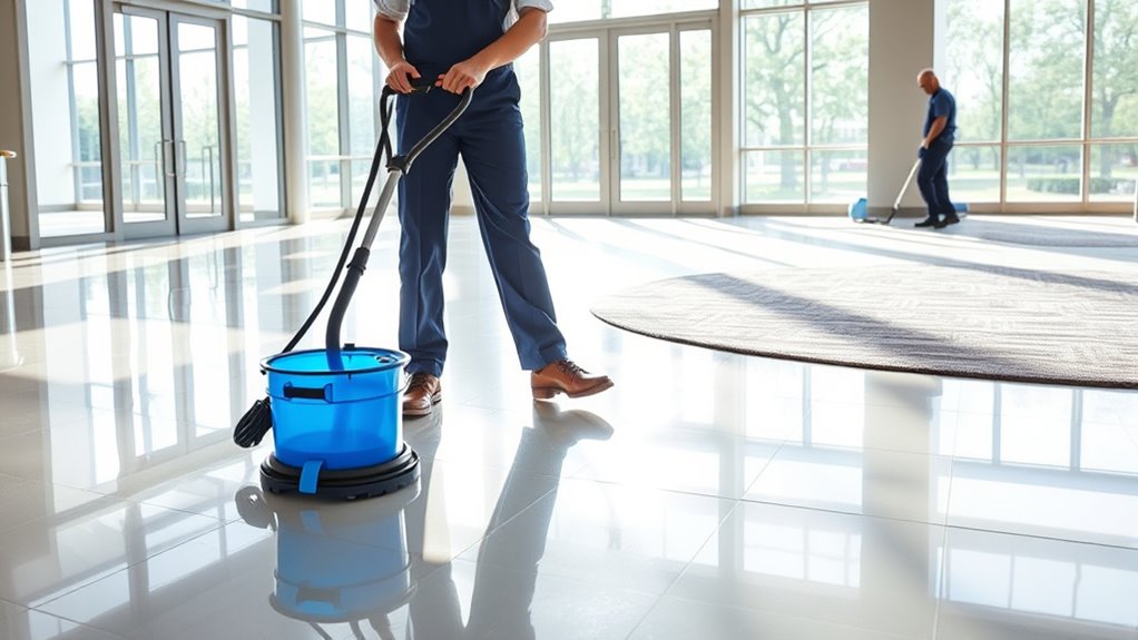 cleaning commercial high traffic areas