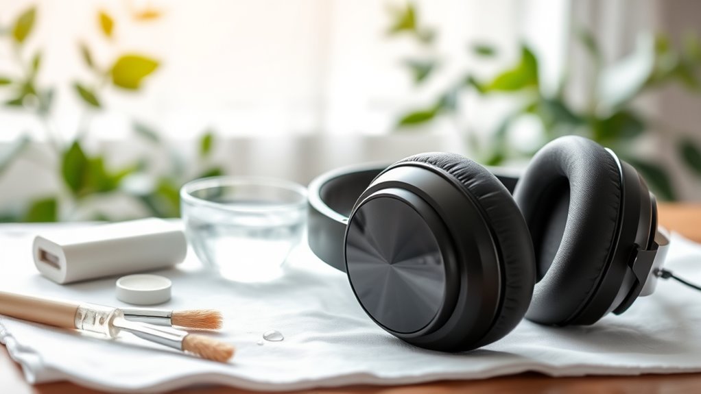 cleaning headphones and earphones
