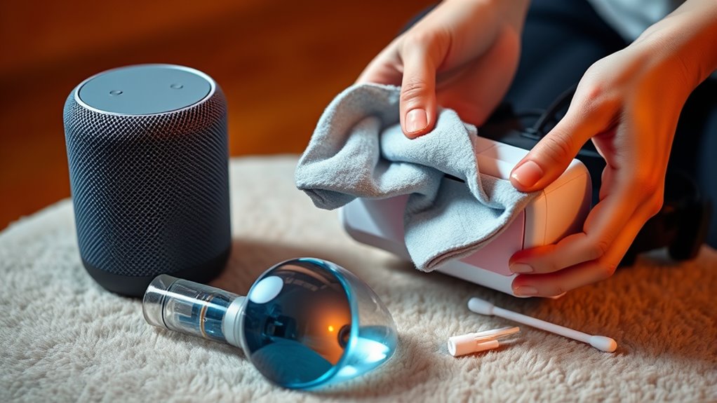 cleaning smart speakers and vr headsets