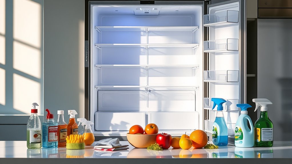 clearing out refrigerator contents