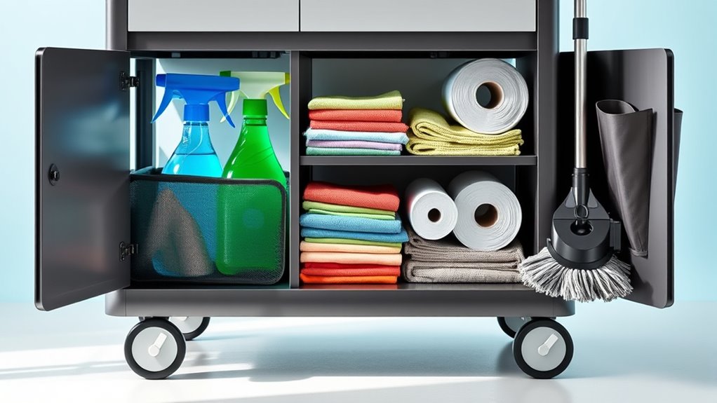 efficient cleaning supplies organization