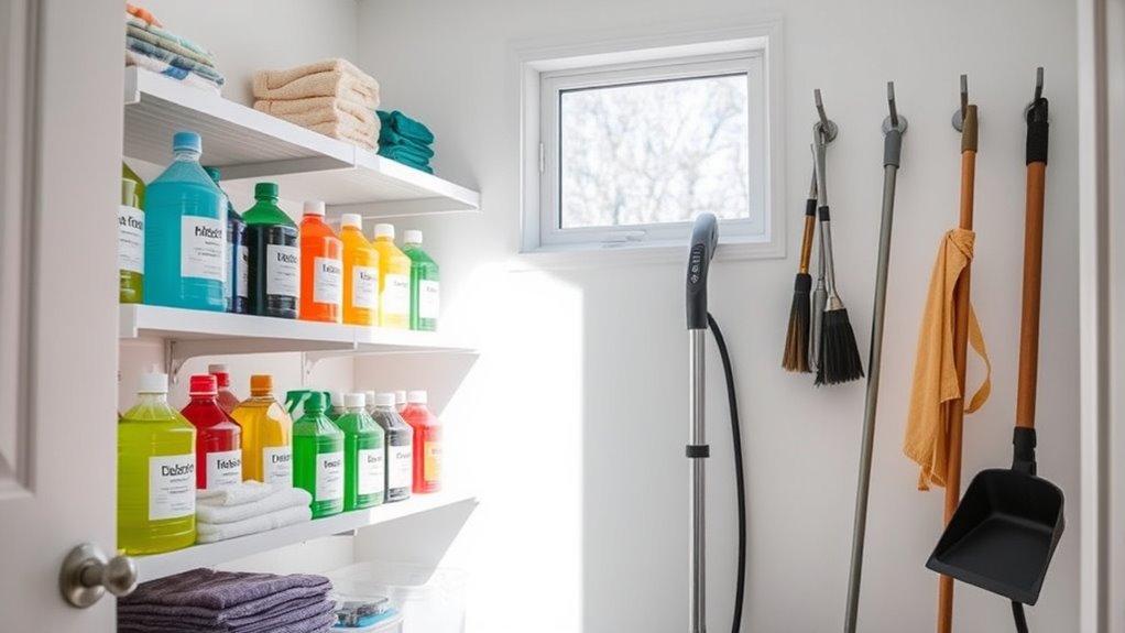 efficient cleaning supplies organization