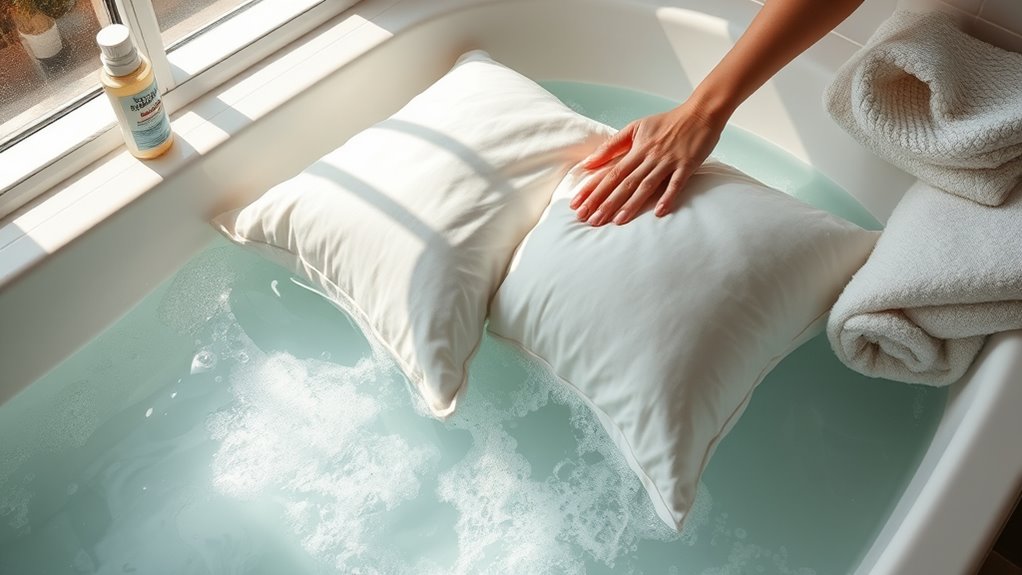 hand wash your pillows carefully