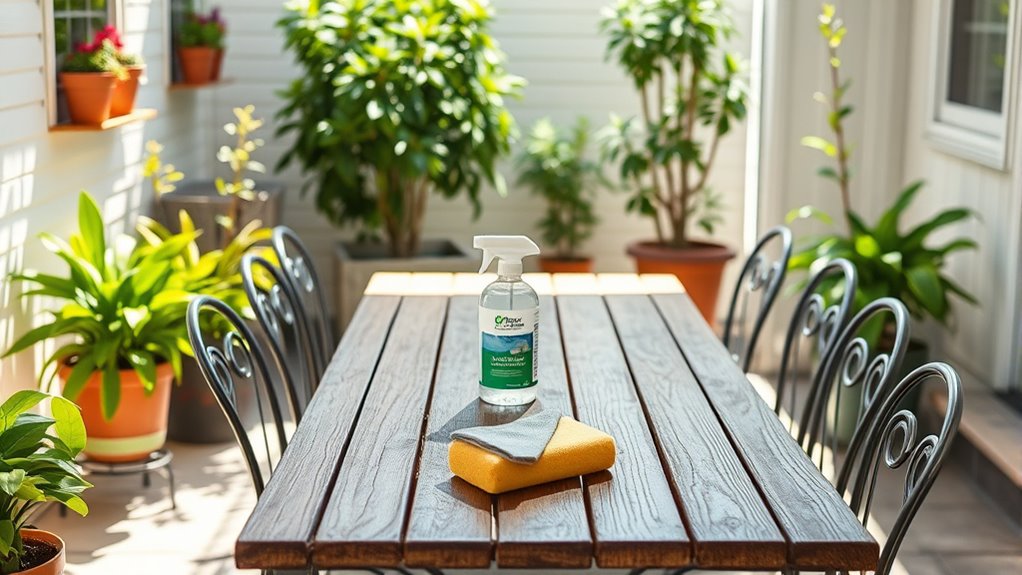 maintain outdoor furniture cleanliness