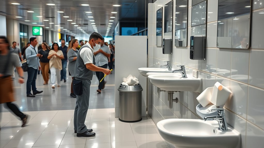 restroom congestion and cleanliness