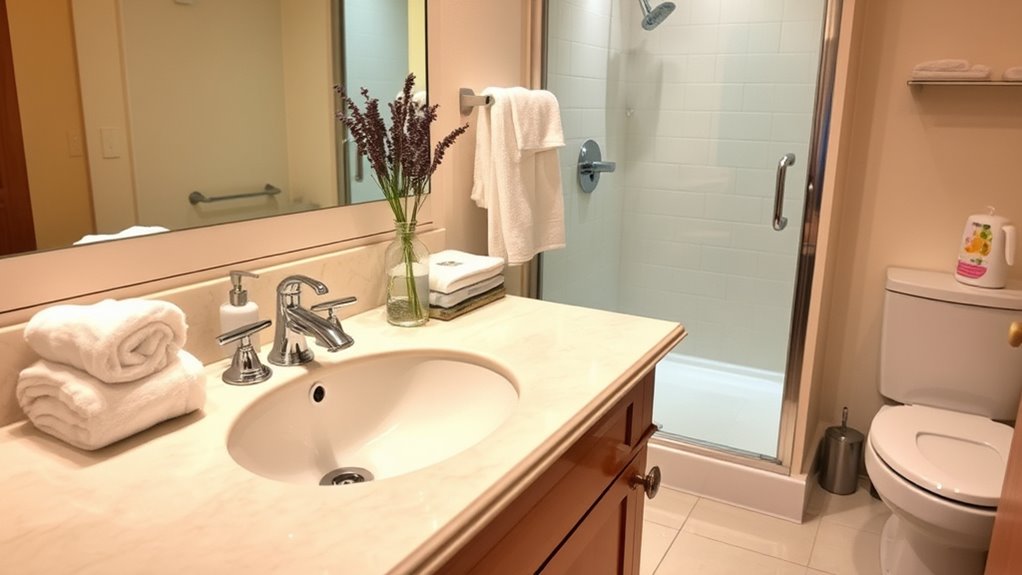 spotless bathrooms for guests