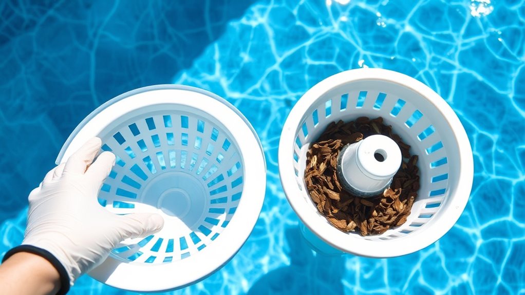 clean skimmer and pump baskets