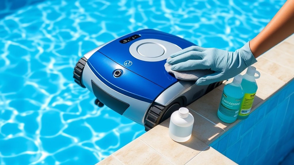 maintain robotic pool cleaner