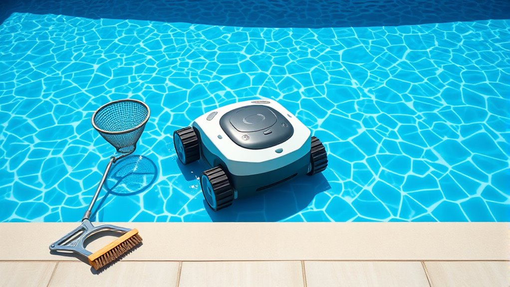 manual oversight ensures clean pool