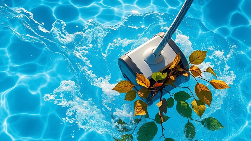powerful water dislodges debris