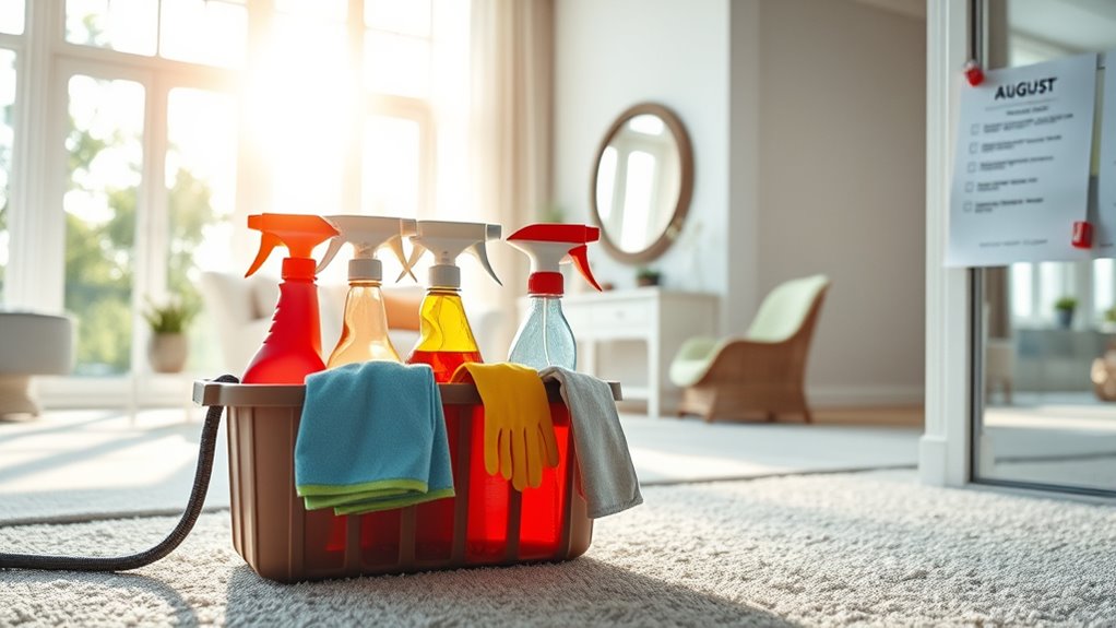 august cleaning tasks list