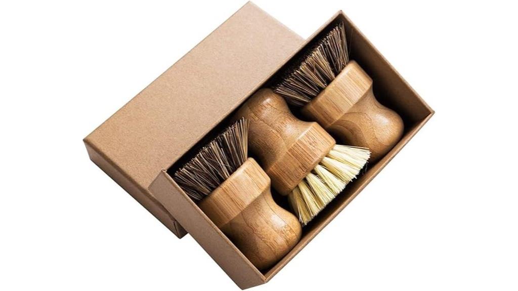 bamboo handheld scrubbing set
