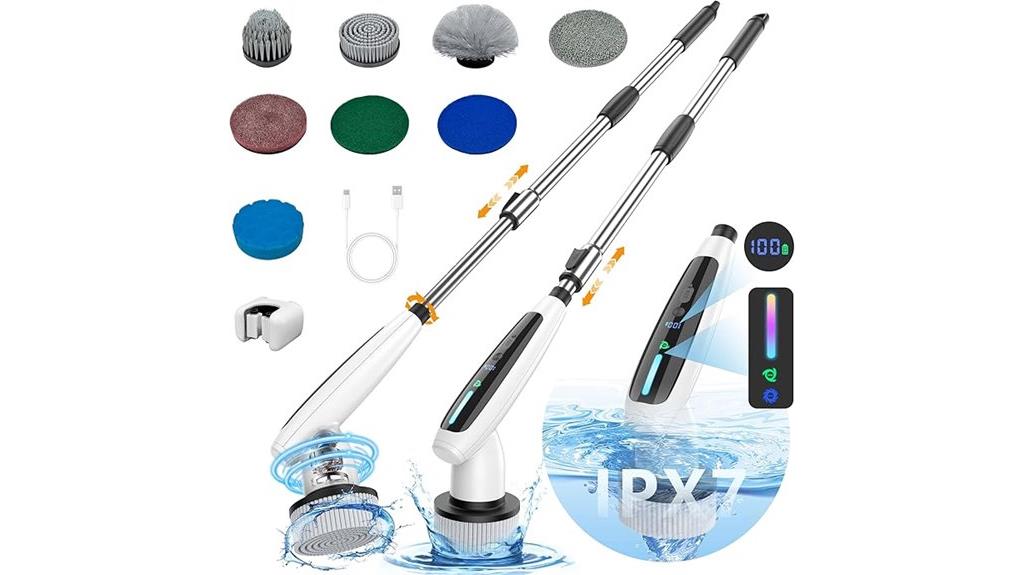 bathroom cleaning multiple brushes