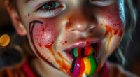 candy and makeup cleanup
