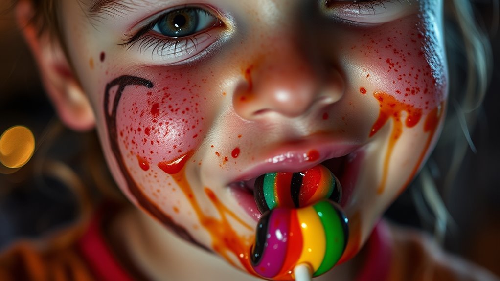 candy and makeup cleanup
