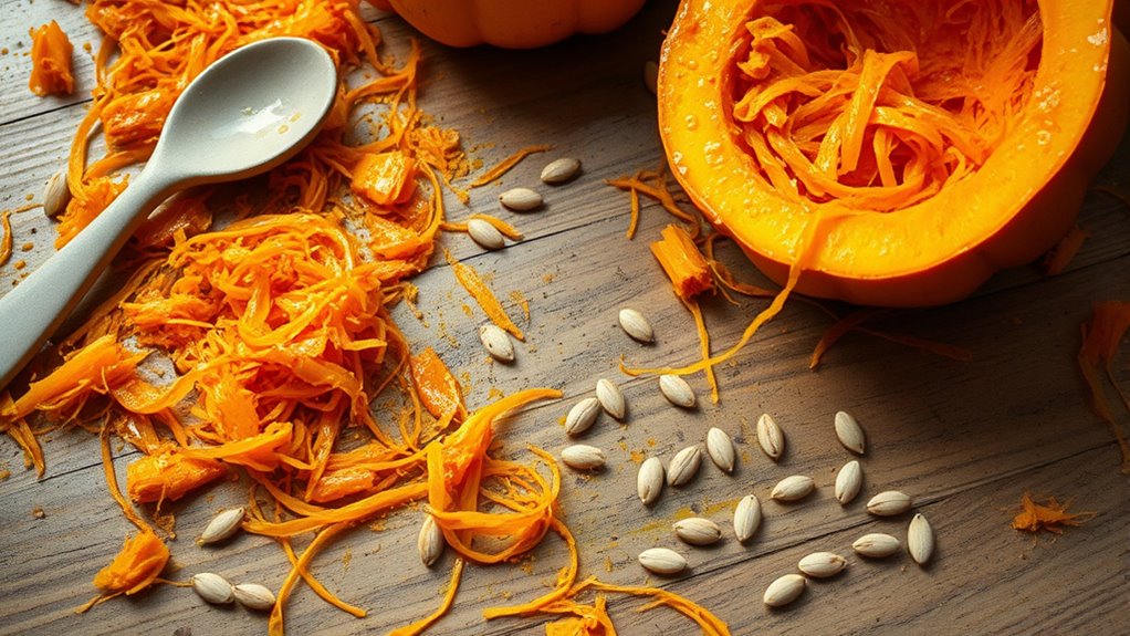 cleaning pumpkin guts spills