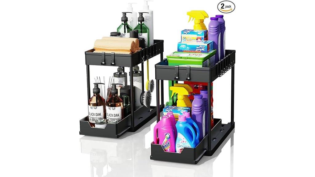 double sink storage organizers