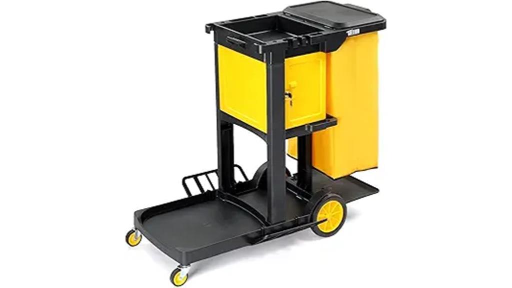 janitorial cart with lock