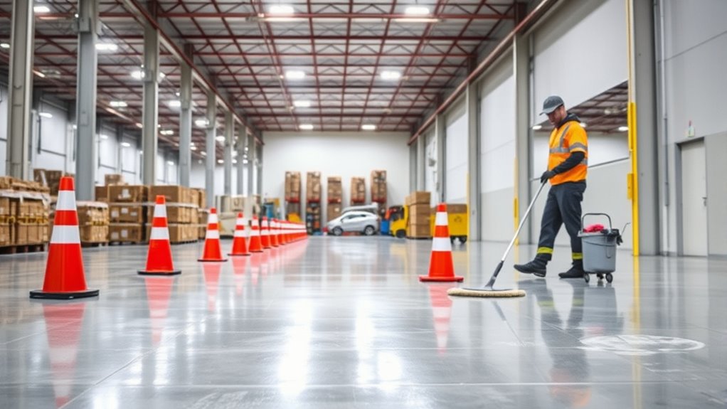 maintain clean warehouse floors