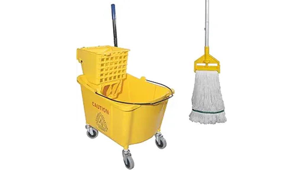 rolling commercial mop bucket