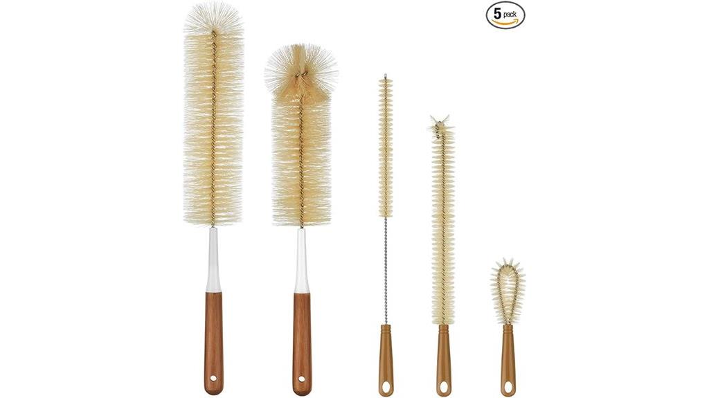 set of five brushes