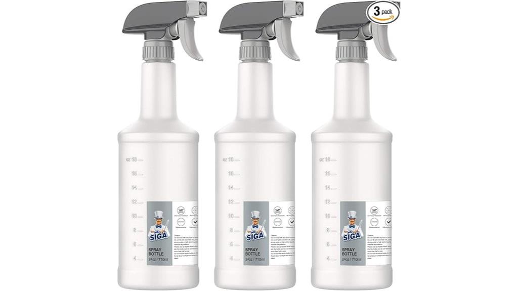 three 24 oz spray bottles