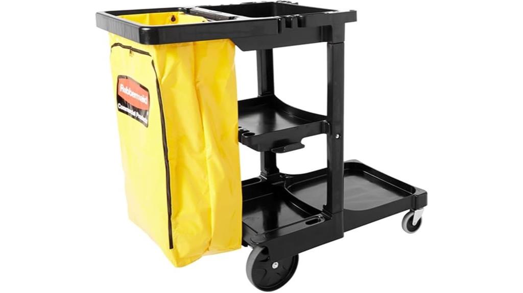 three shelf cleaning cart