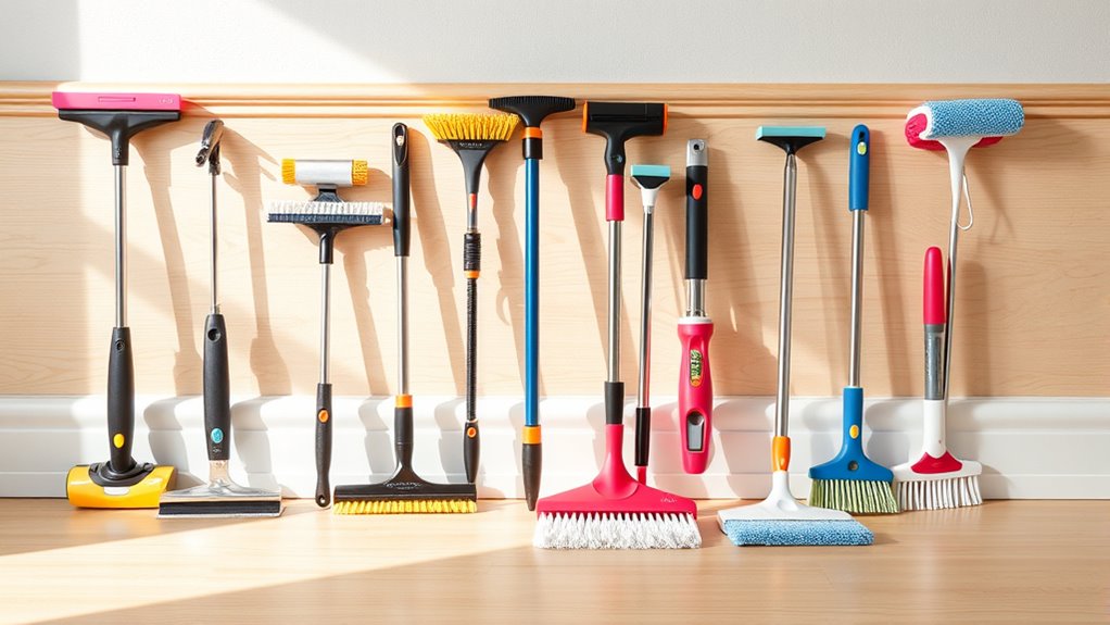 top wall and baseboard cleaning tools
