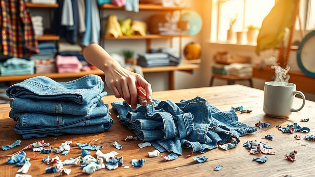 transforming clothes into cleaning rags