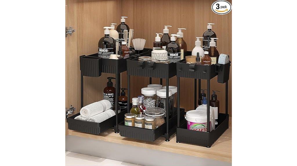 triple under sink organizers