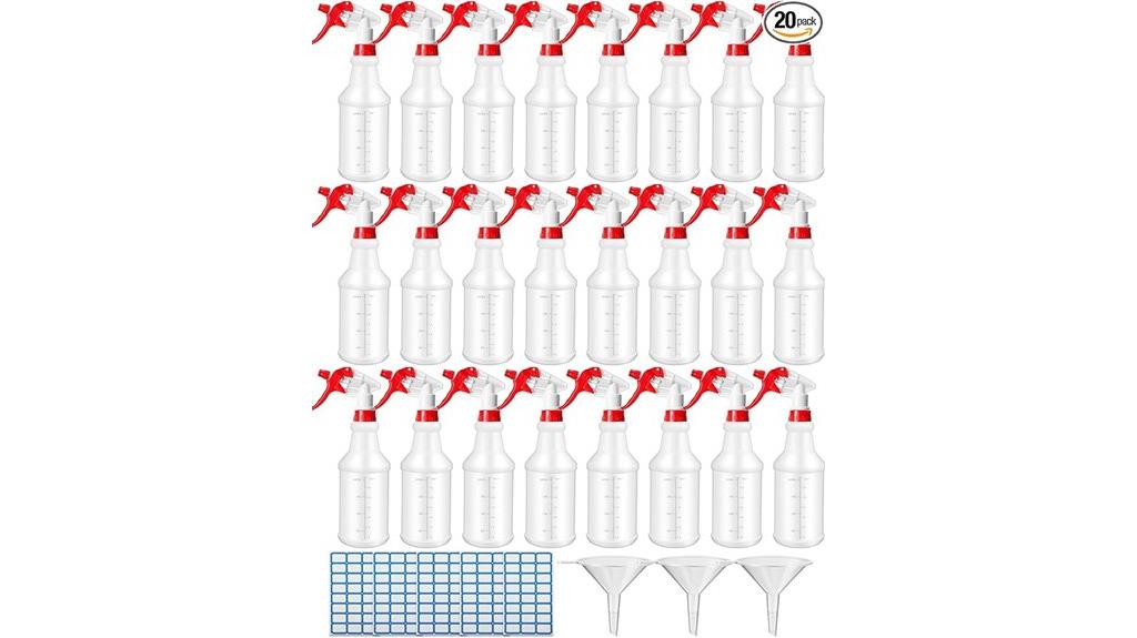 twenty sixteen ounce spray bottles