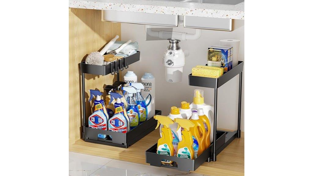 two piece under sink storage