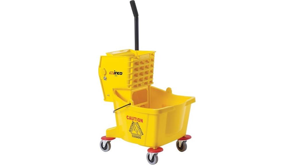 yellow 26 quart mop bucket