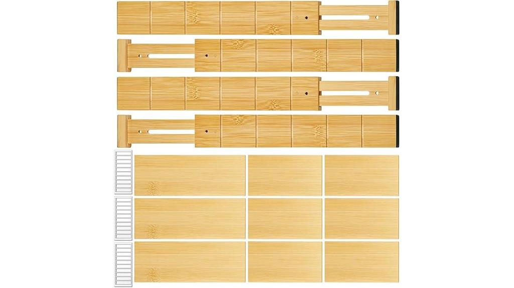 bamboo organizer with labels
