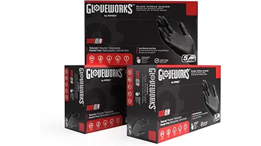 black nitrile disposable gloves