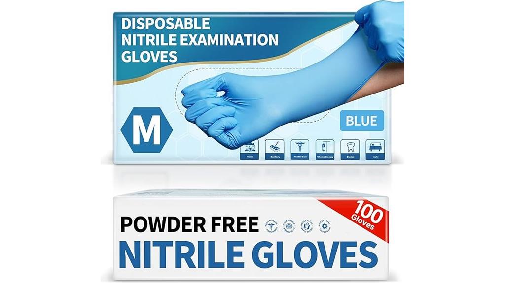 blue nitrile disposable gloves