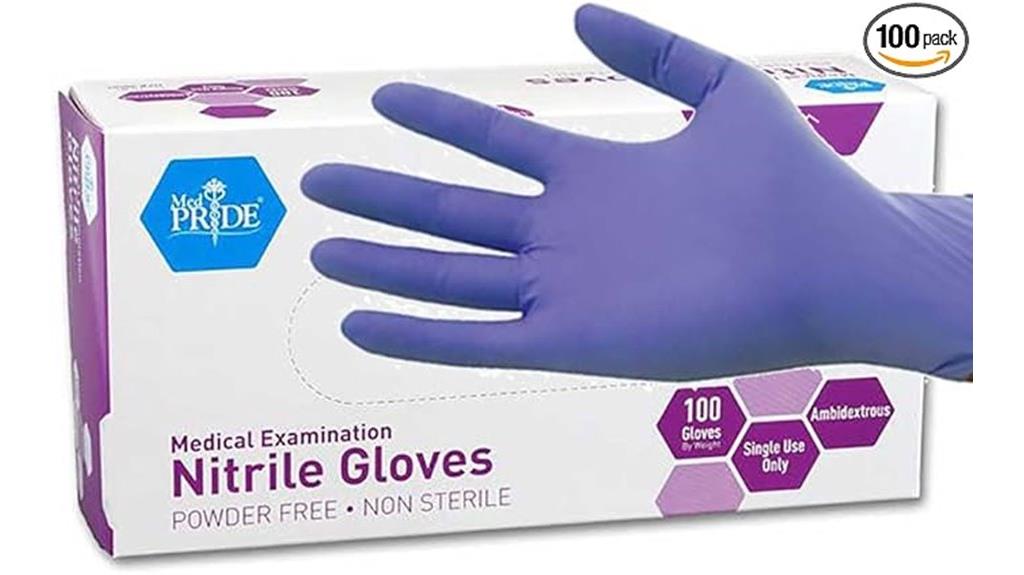 blue nitrile exam gloves