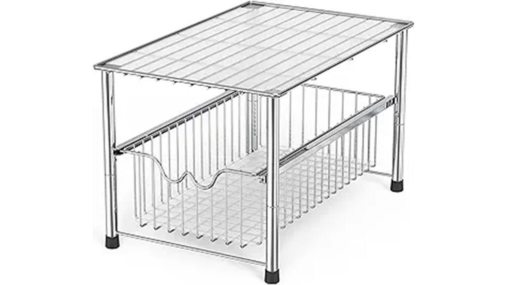 chrome stackable sink organizer