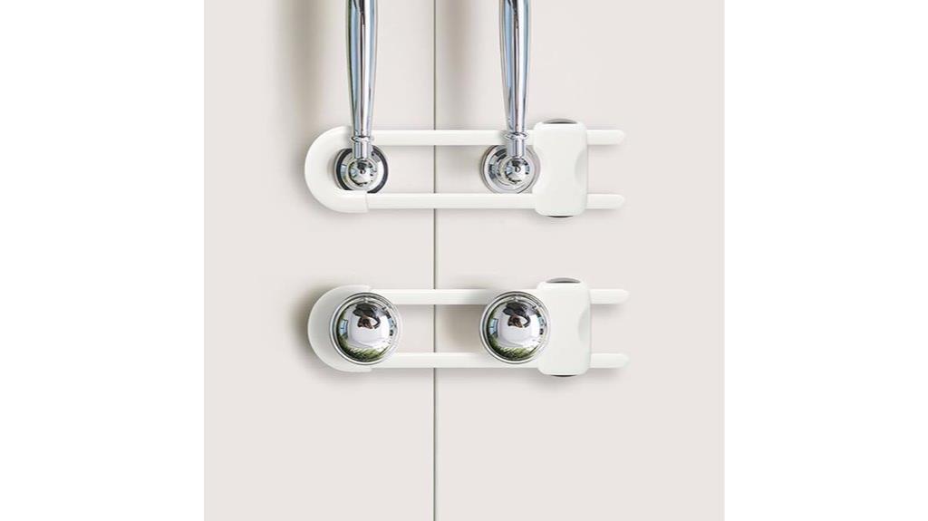 dual white safety locks