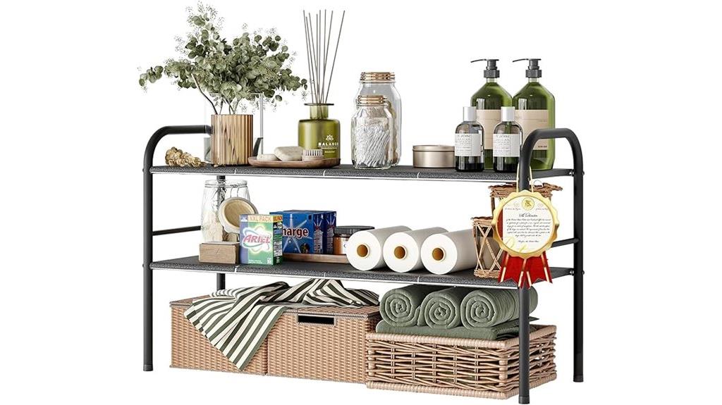 expandable two tier sink shelf