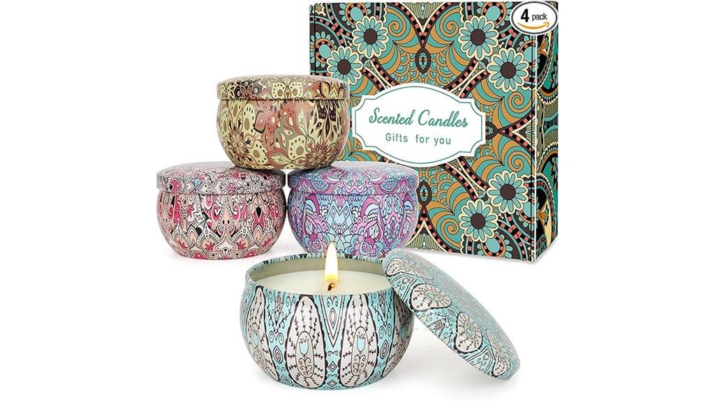 four scented candle gift set