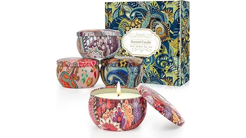 four scented candle gift set
