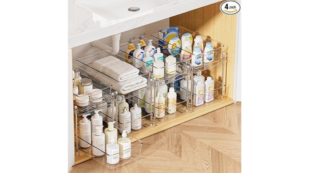 four tier clear storage