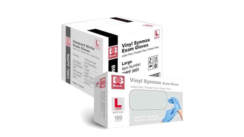 large vinyl exam gloves