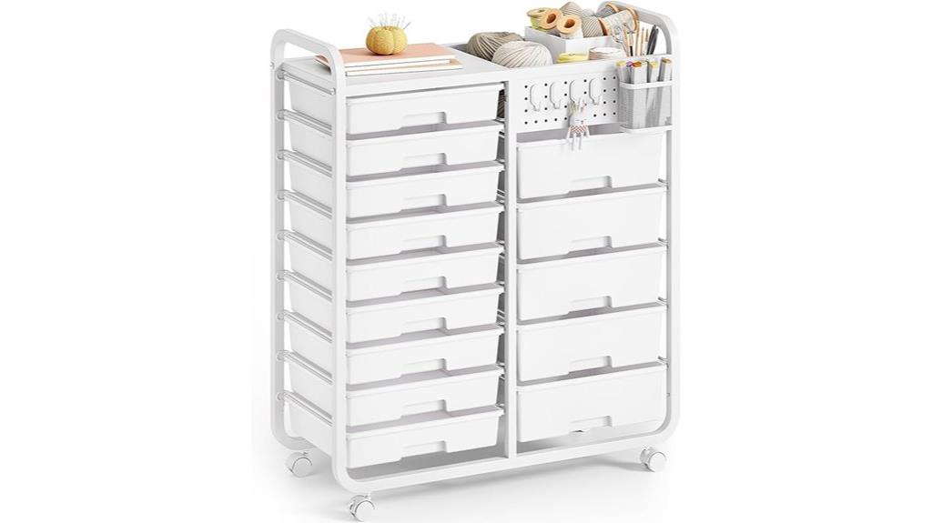 mobile storage with work surface