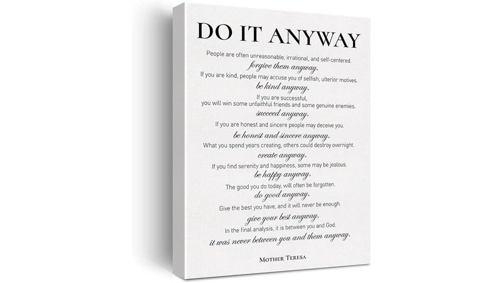 motivational quote canvas art